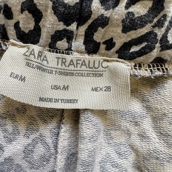Zara Trafaluc Gray and Black Leopard Print Lightweight Joggers Size Medium - Picture 15 of 16